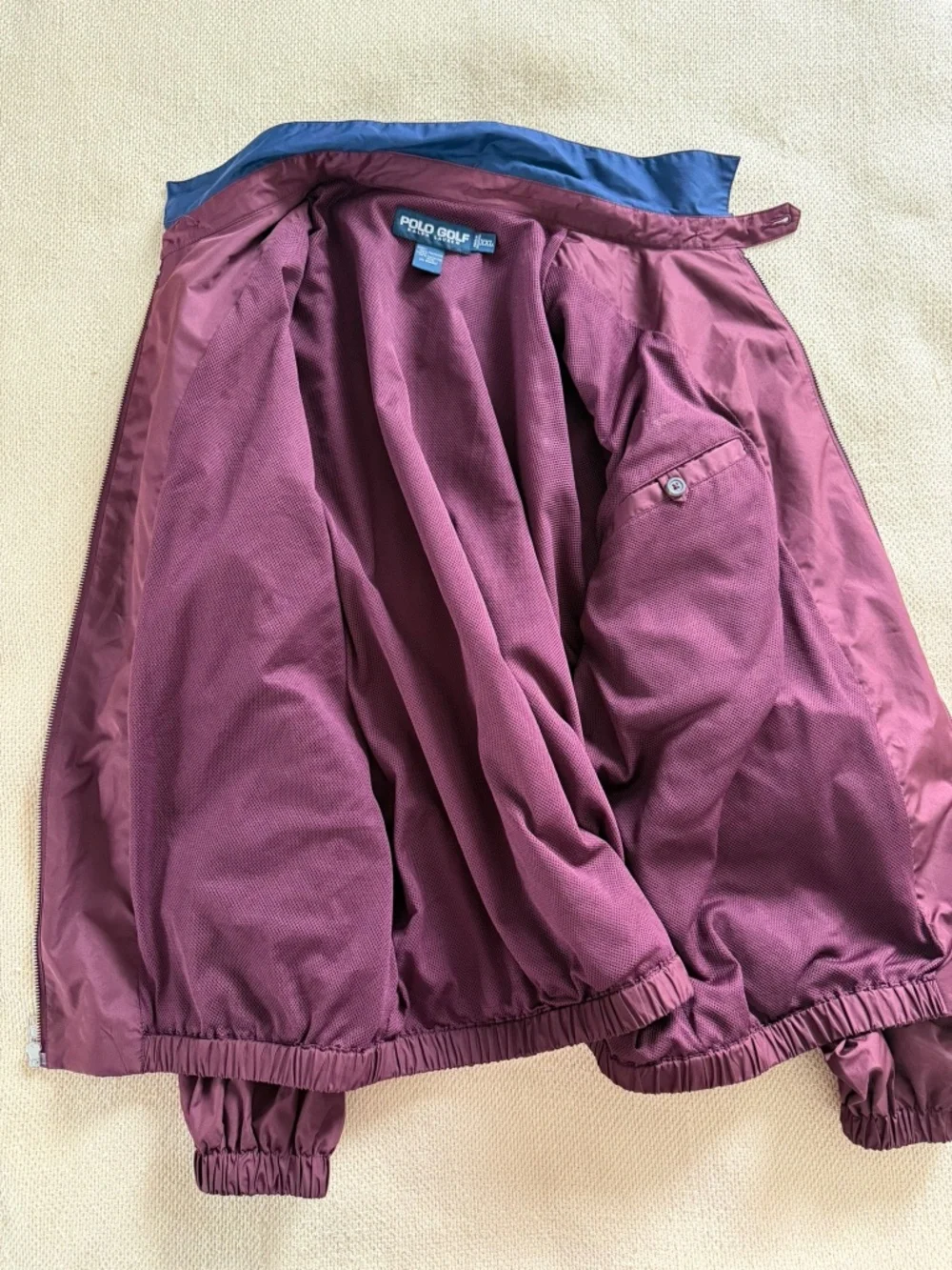 Ralph Lauren Polo Golf Jacket XXL Windbreaker Burgundy Maroon Embroidered Logo - Picture 4 of 11